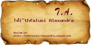 Tóthfalusi Alexandra névjegykártya